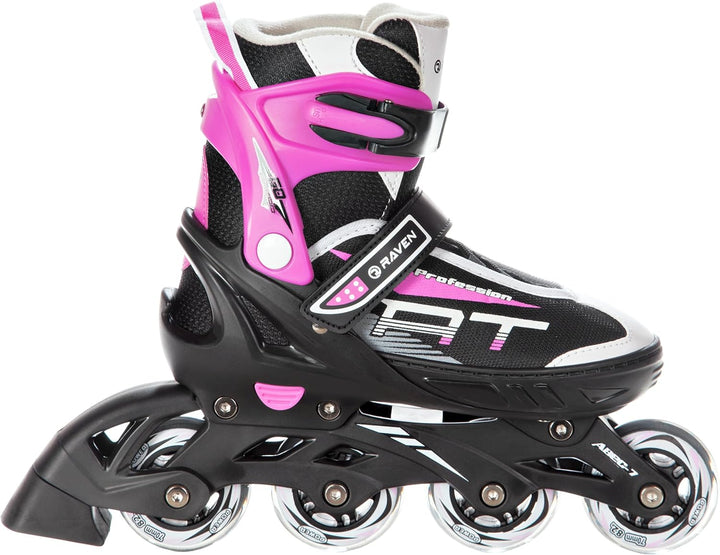 RAVEN Profession 2in1 Schlittschuhe Inlineskates Inliner für Kinder und Erwachsene verstellbar, Blac
