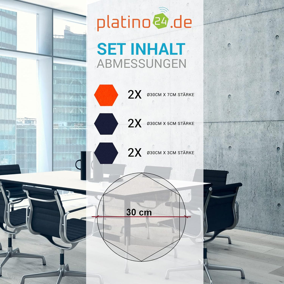 platino24 Schallabsorber COLORE aus Basotec G+ I Akustikpaneele mit Akustikfilz I 3D Wand-Paneele mi