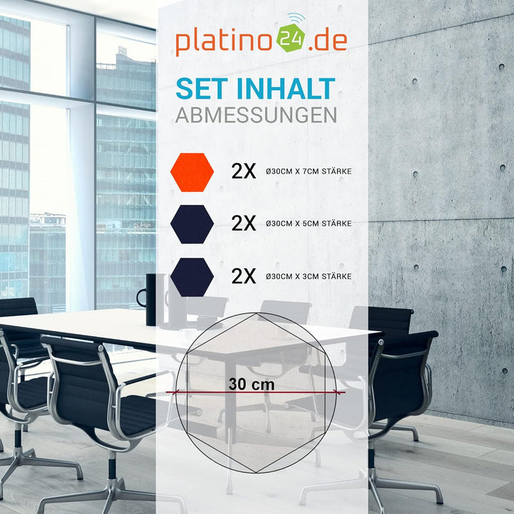 platino24 Schallabsorber COLORE aus Basotec G+ I Akustikpaneele mit Akustikfilz I 3D Wand-Paneele mi
