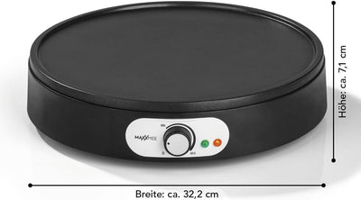 MAXXMEE Crepes Maker mit Teigverteiler & Wender aus Holz | Crêpe Maker mit Ø 30 cm, antihaftbeschich