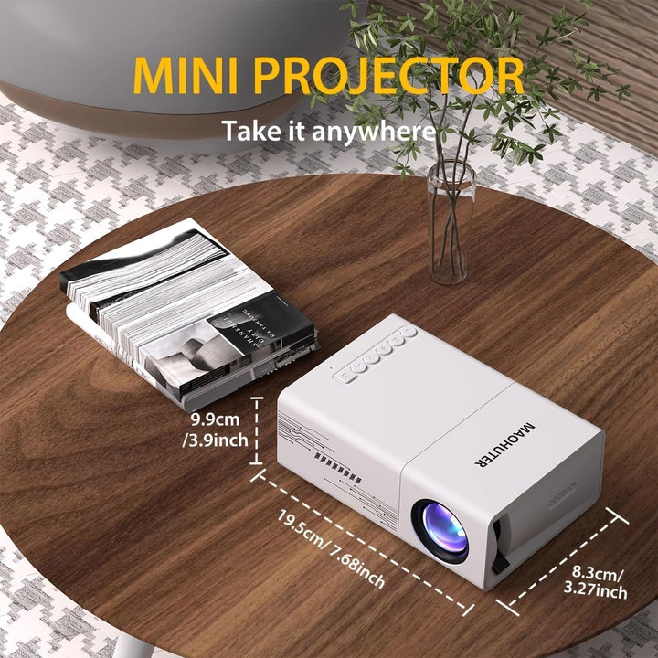 Portable Mini Smart Projector with Phone Mirroring for Home Theater, USB, Smartphone, iPad, TV Box,