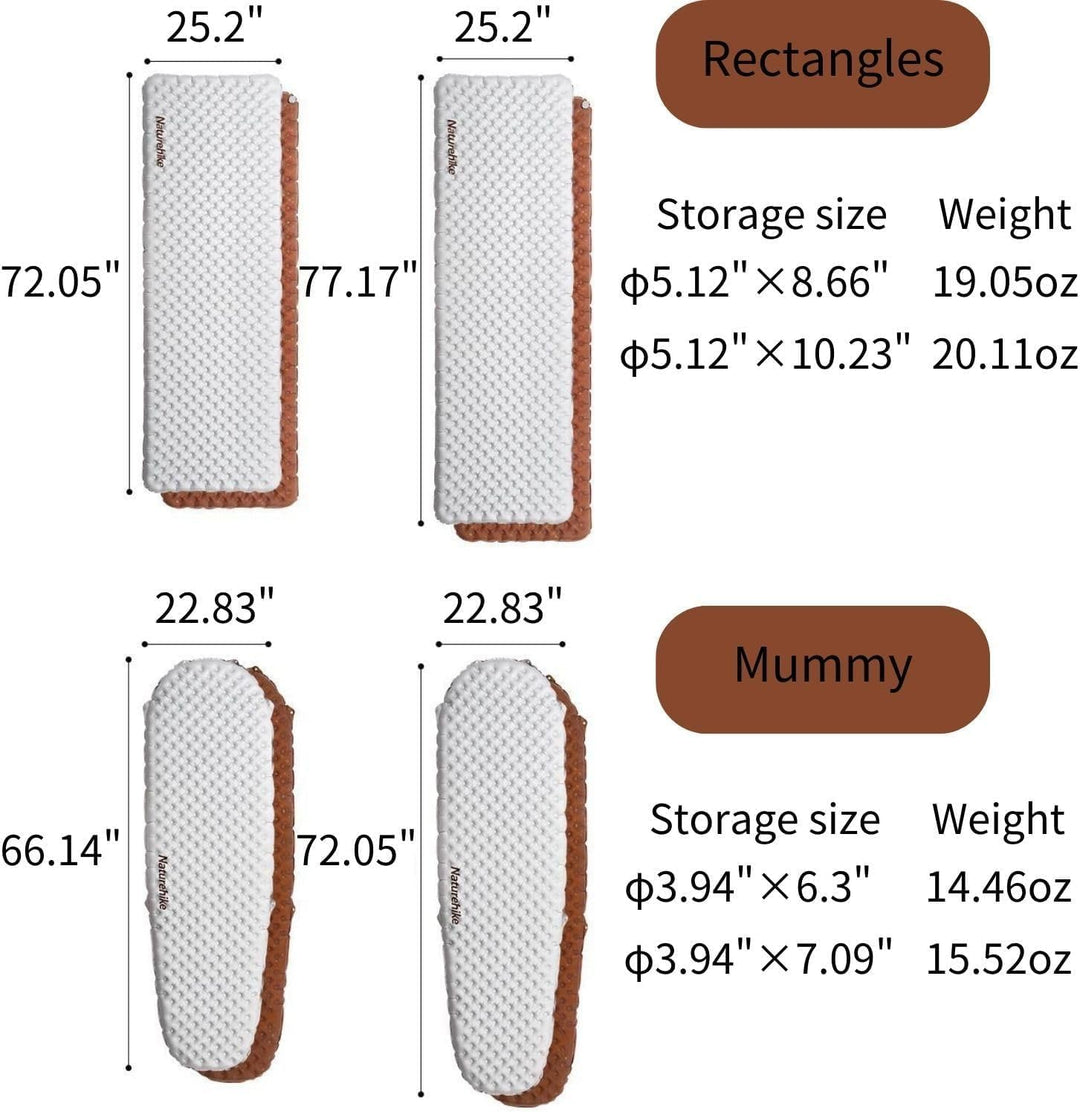 Naturehike Camping-Matratze,Betriebstemperatur≥-5℃,R3.2,Dicke 8cm, für Erwachsene, zusammenklappbar,