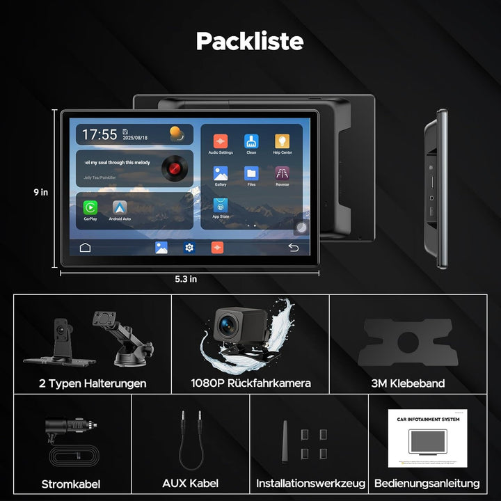 Volam Android Auto Display &Wireless CarPlay Kompatibel mit Net flix/Y0uTube,2026 Aktualisierter Tra