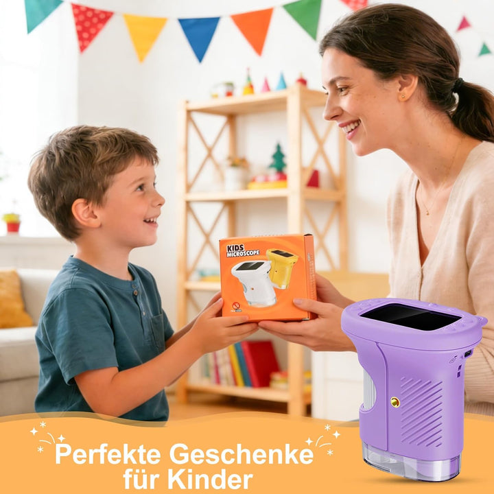 1000x Handheld Digitales Mikroskop für Kinder, Kinder Mikroskop mit 2,0'' IPS Bildschirm, Tragbares
