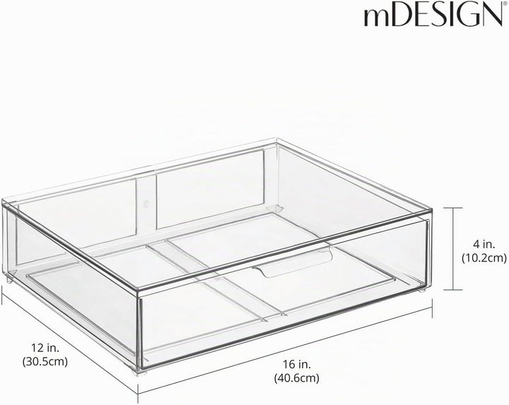 mDesign Kosmetikorganizer – stapelbare Schubladenbox aus Kunststoff – praktische Box zur Aufbewahrun