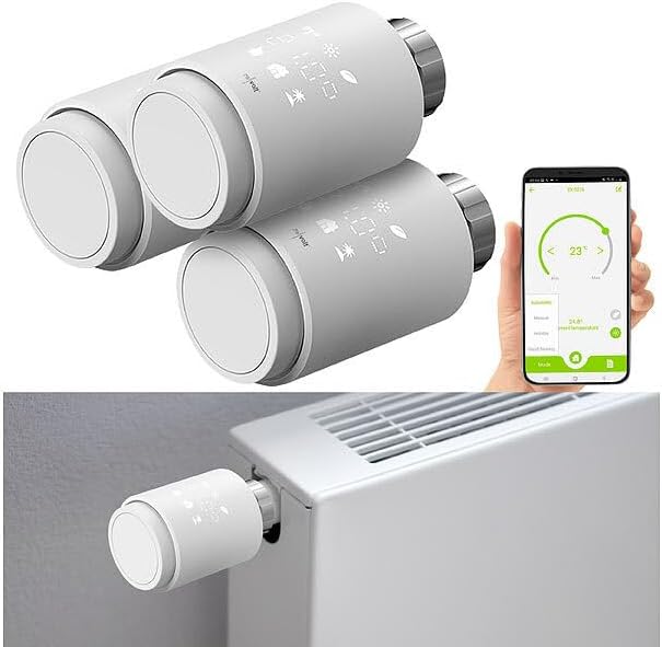 revolt Funkthermostat: 3er-Set programmierbare Heizkörper-Thermostate mit Bluetooth und App (Heizkör