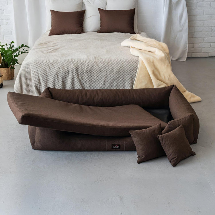 tierlando® Hundebett Moritz Soft Hundesofa aus samtweichem Velours mit Komfortschaum-Matratze, Gröss