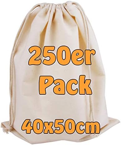 Cottonbagjoe Grosser Baumwollbeutel 40x50 cm | Nachhaltiger Stoffbeutel mit Kordelzug | Ideal zur Au