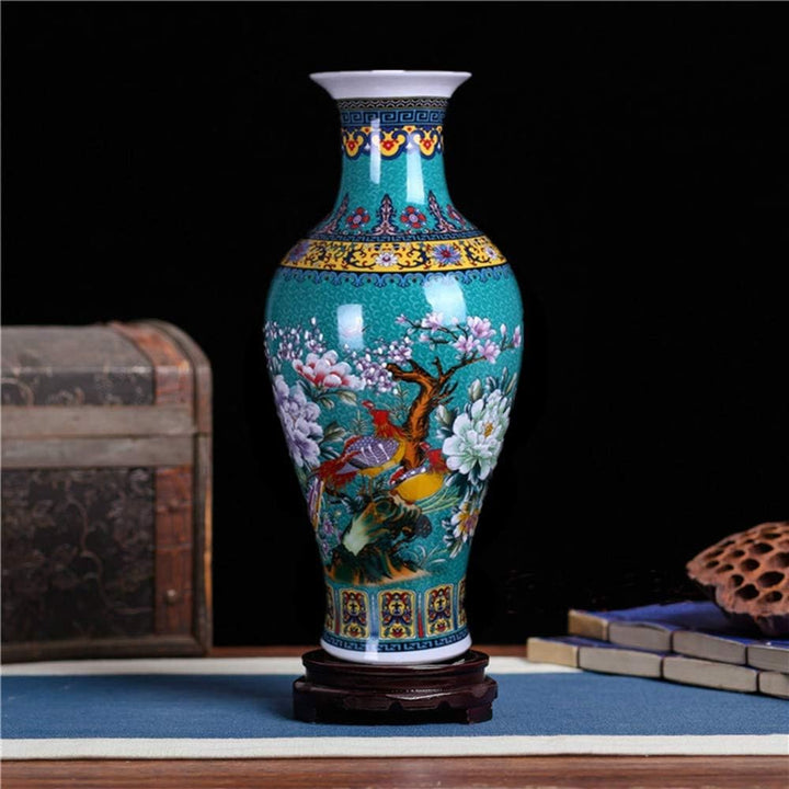 ufengke Jingdezhen Grosse Fishtail Keramik Bodenvase,Blumenvase,Handgefertigte Dekorative Vase für H