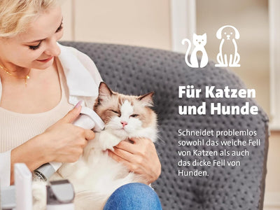 Molly&Cody SAMSON 7-in-1 Fell-Schermaschinen-Set mit Tierhaar-Absaugung für Hund & Katze (6 Aufsätze