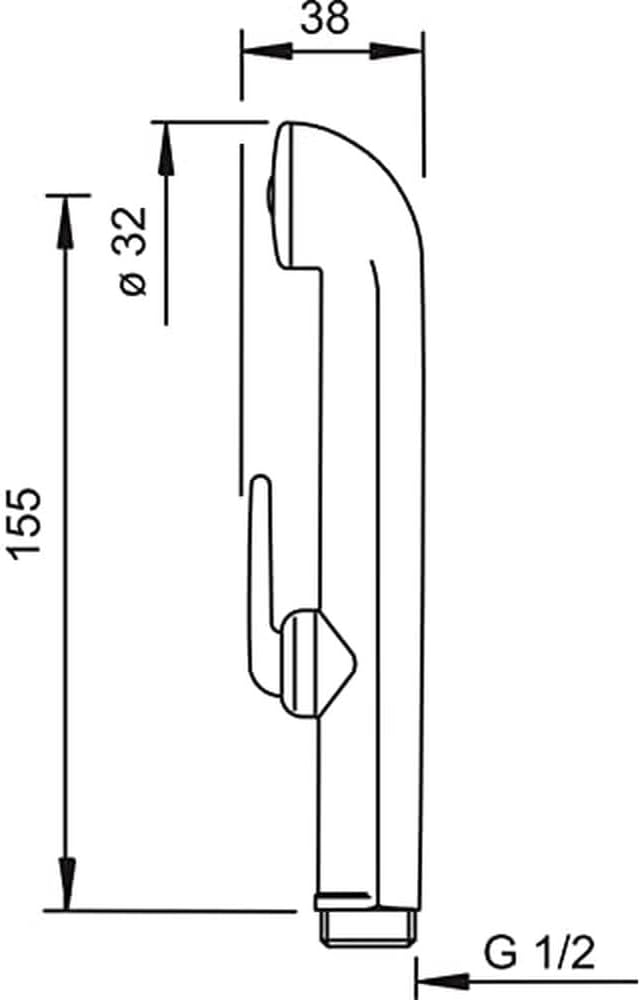 ORAS Handbrause Bidetta Ersatzhandbrause 242050, passend zu Vega Combidetta, Large