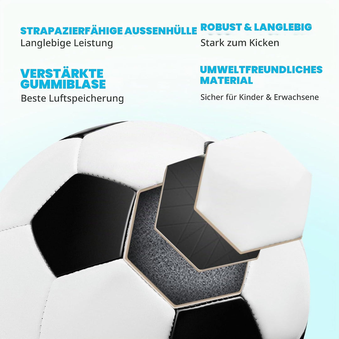 U&amp;C Planet Training Fussball Grösse 5 Soccer Ball Bälle Premium PVC Lederball für Training &amp; Spiele