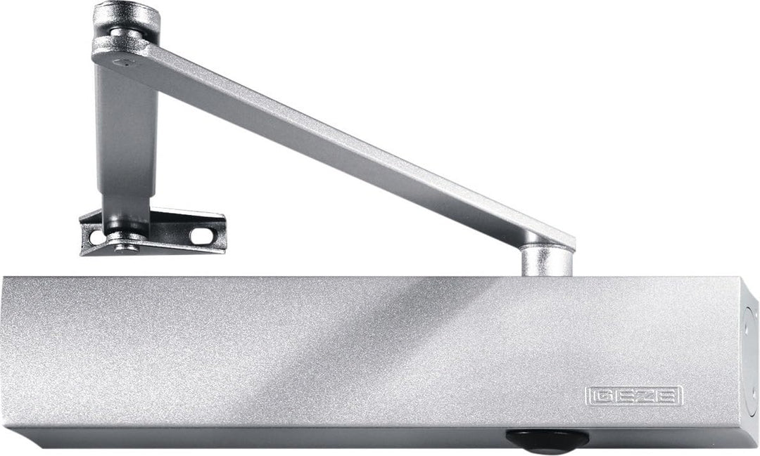 Türschliesser GEZE TS4000 TS 4000, silber Komplettpaket inkl. Montageplatte und Normalgestänge