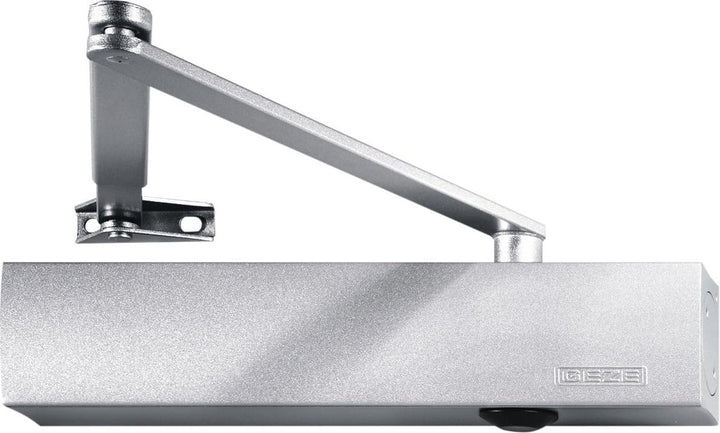 Türschliesser GEZE TS4000 TS 4000, silber Komplettpaket inkl. Montageplatte und Normalgestänge