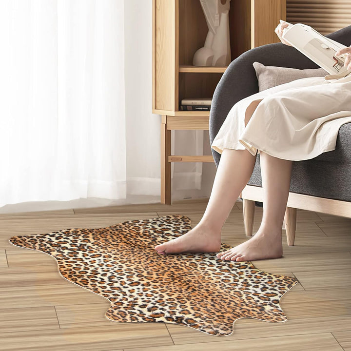 MACEVIA Leoparden-Teppich, Geparden-Druck, Western-Dekor für Wohnzimmer, Schlafzimmer, Kunsttierbere
