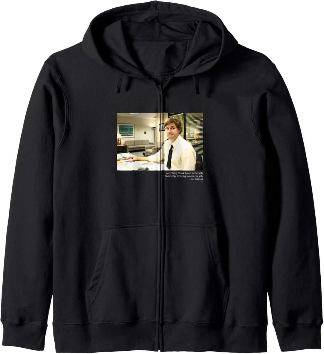 The Office Jim Smirking mit Zitat Kapuzenjacke