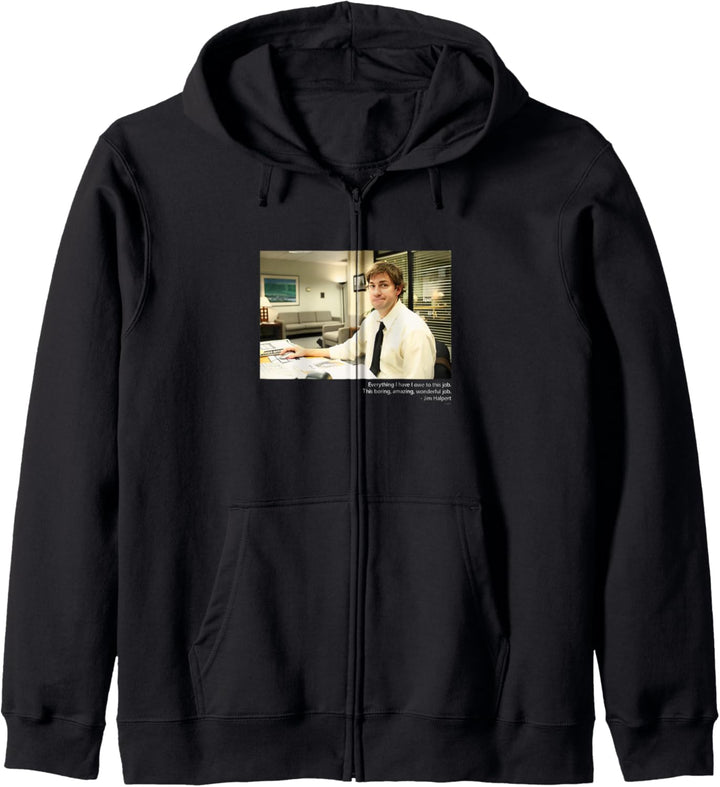 The Office Jim Smirking mit Zitat Kapuzenjacke