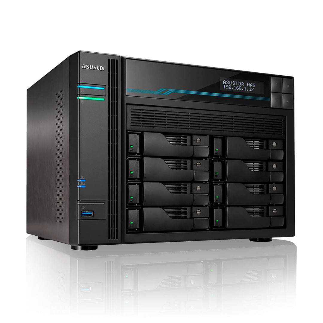 Asustor Lockerstor 8 AS6508T 8 Bay NAS - Netzwerkspeicher Gehäuse, Quad Core 2.1GHz CPU, 8GB RAM DDR