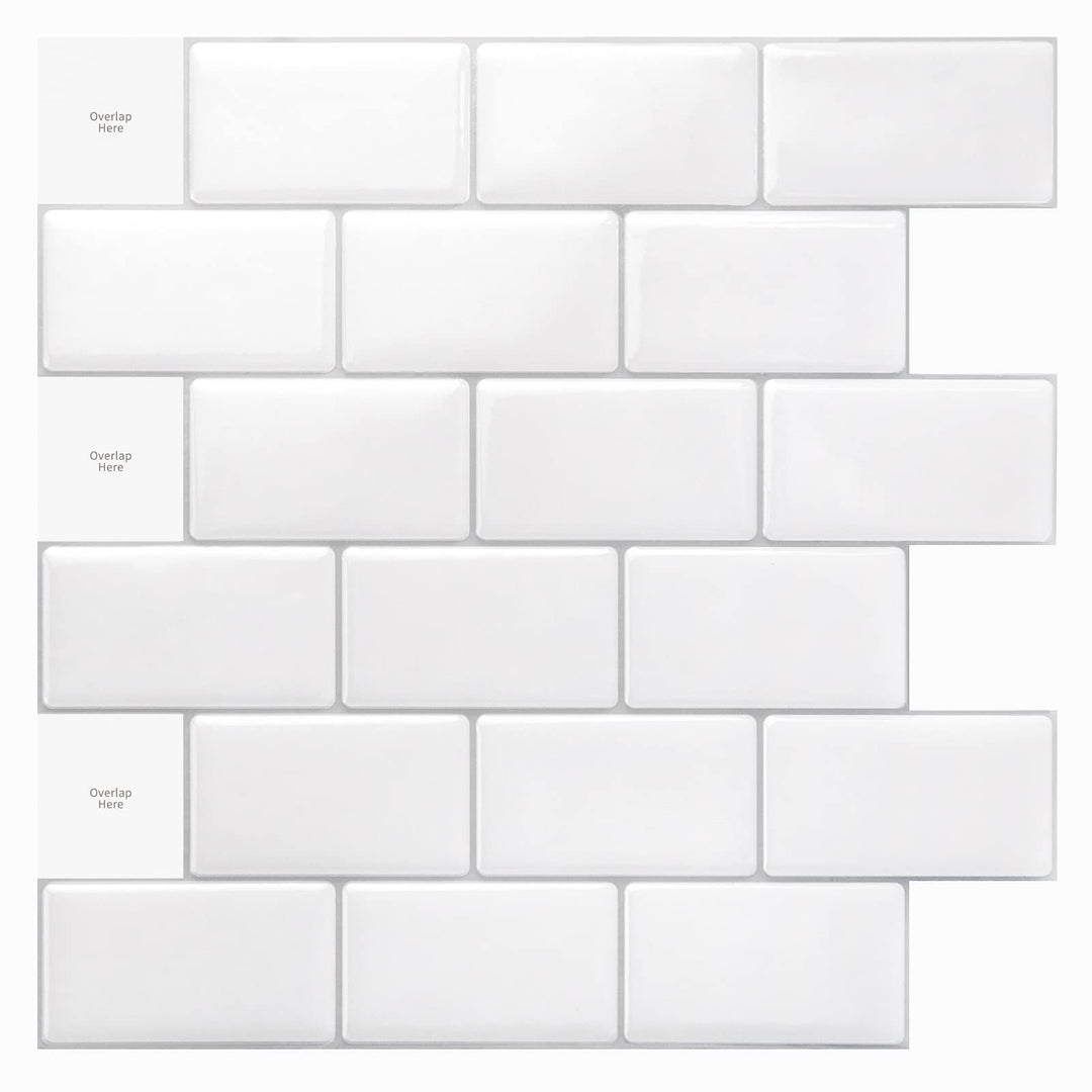 Art3d 10 Stück 30,5 x 30,5 cm Fliesenspiegel Selbstklebend Küche Klebefliesen Küche Bad Strahlendes