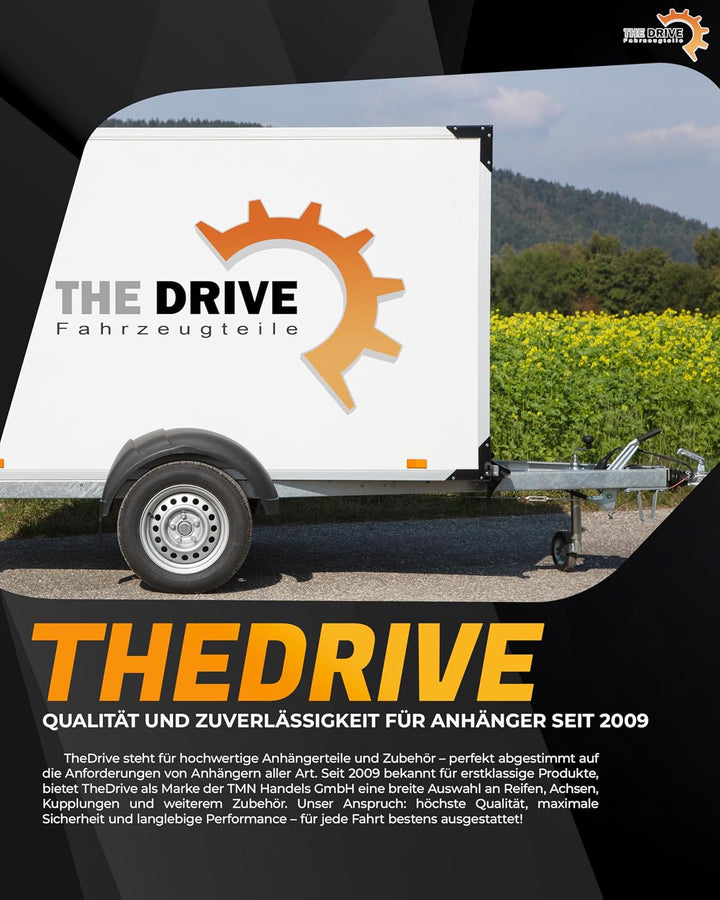 The Drive | Anhänger Stützrad 500KG | vollautomatik | mit Ergo-Griff | Vollgummirad Ø225x65 | Schwer