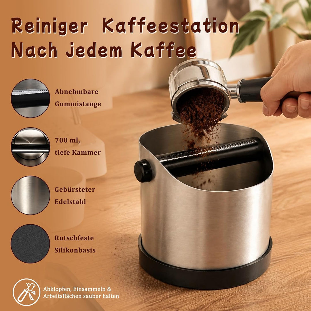 Abklopfbehälter für Siebträger, 700 ml Espresso Abklopfbehälter
