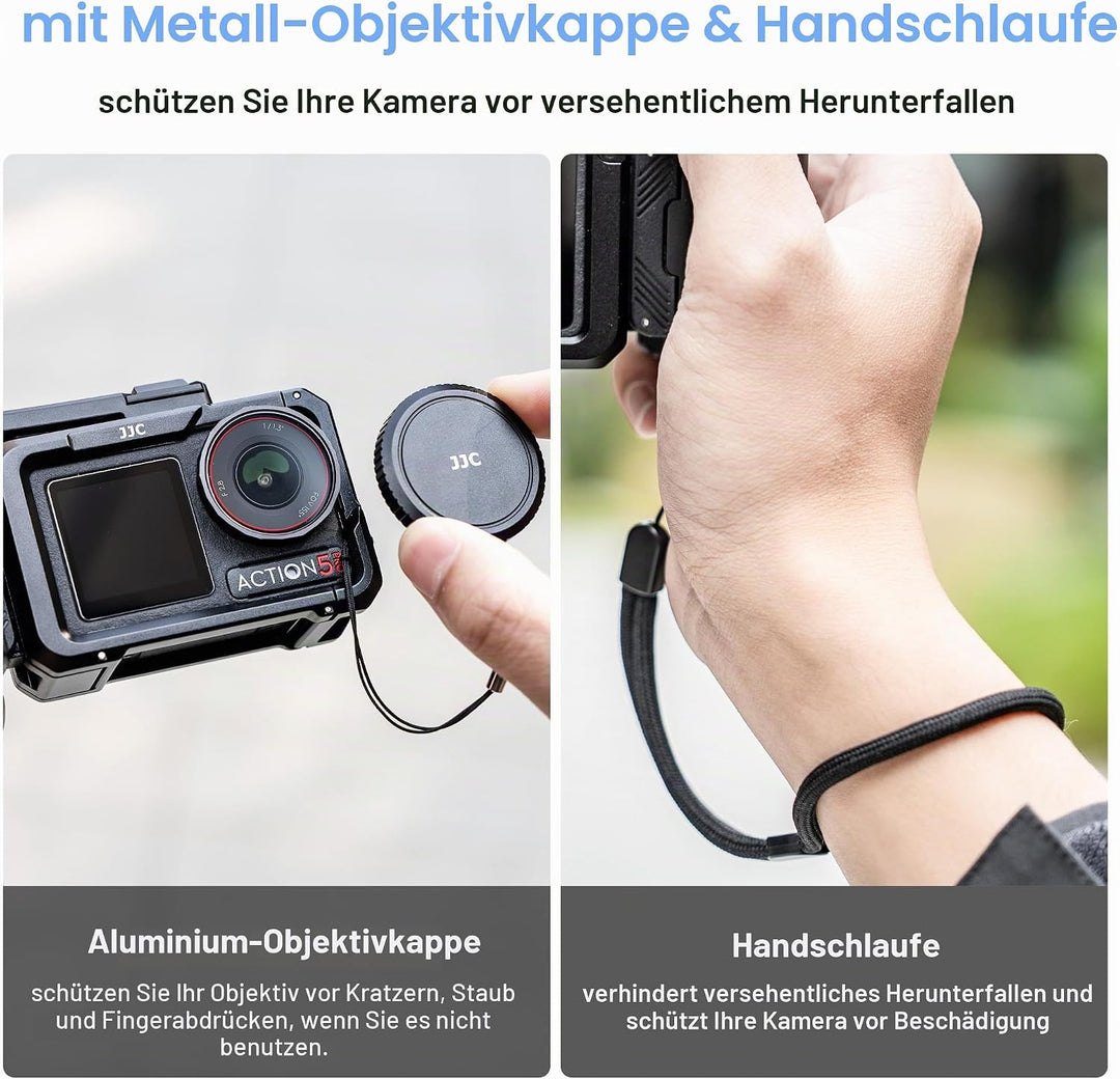 JJC Osmo Action 5 Pro Cage Street Grip Kit, Metall-Schutzrahmen mit Griff für DJI Osmo Action 5 Pro/
