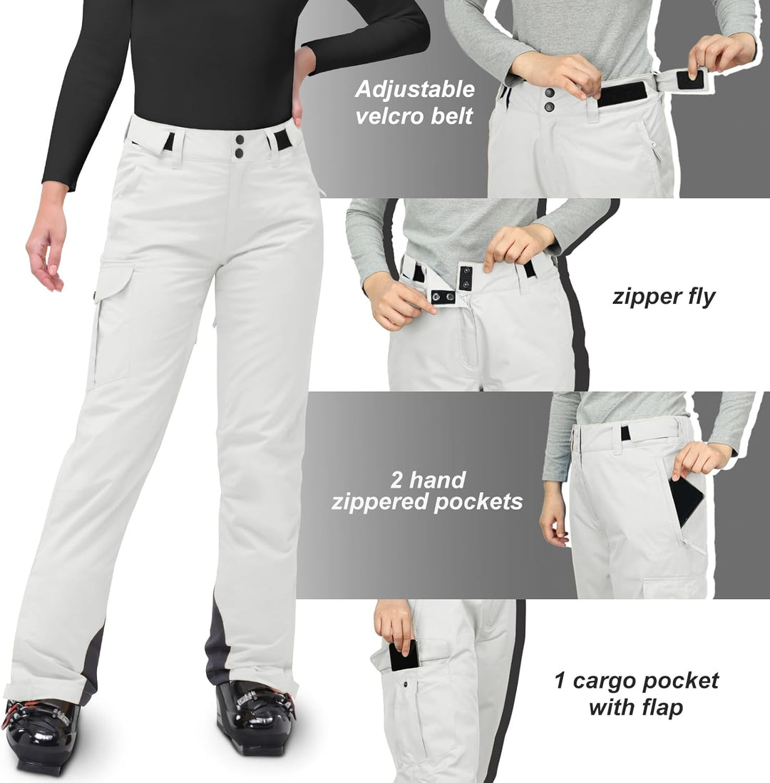 33,000ft Damen Skihose Outdoorhose Wasserdicht Winddichte Softshellhose Warme Gefütterte Thermohose