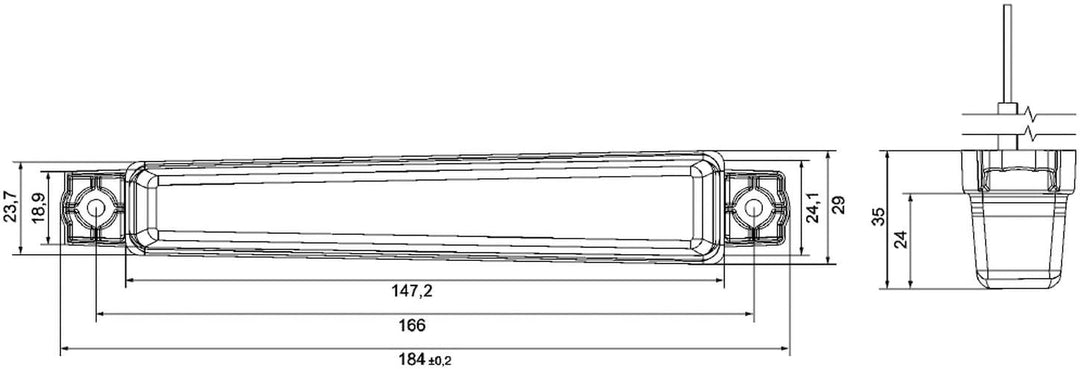 HELLA - Blinkleuchte - LED - 12V - Anbau/geschraubt - Lichtscheibenfarbe: glasklar - Kabel: 400mm -