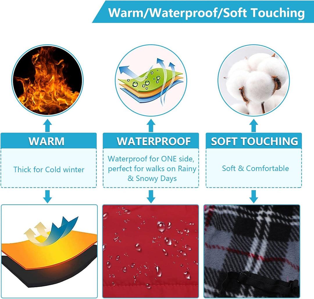 Pethiy -Super Warm Hunde wintermäntel mit Geschirr, Hundejacke mit Innenfleece, Wasserdichte Kleine