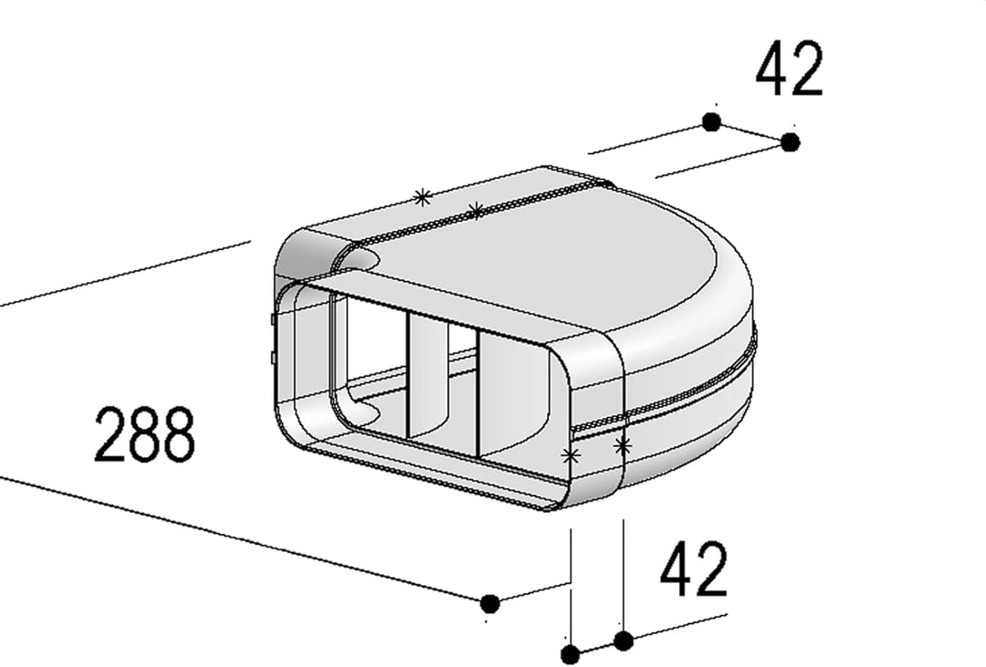 Berbel Flachrohr System 150-90°-Bogen waagerecht
