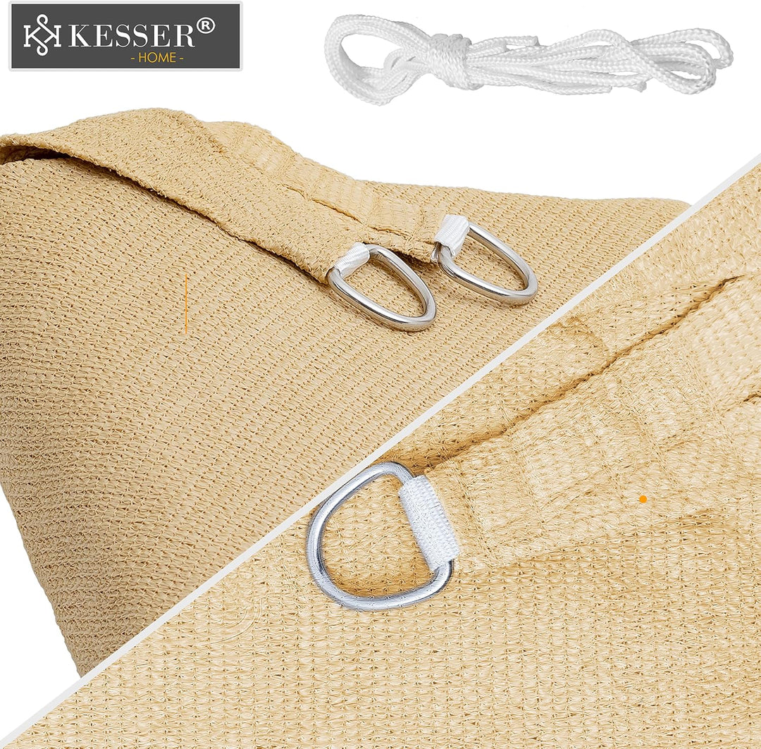 KESSER® Sonnensegel Sonnenschutz Windschutz | wasserabweisend &amp; windabweisend | 5-Fach quer vernäht