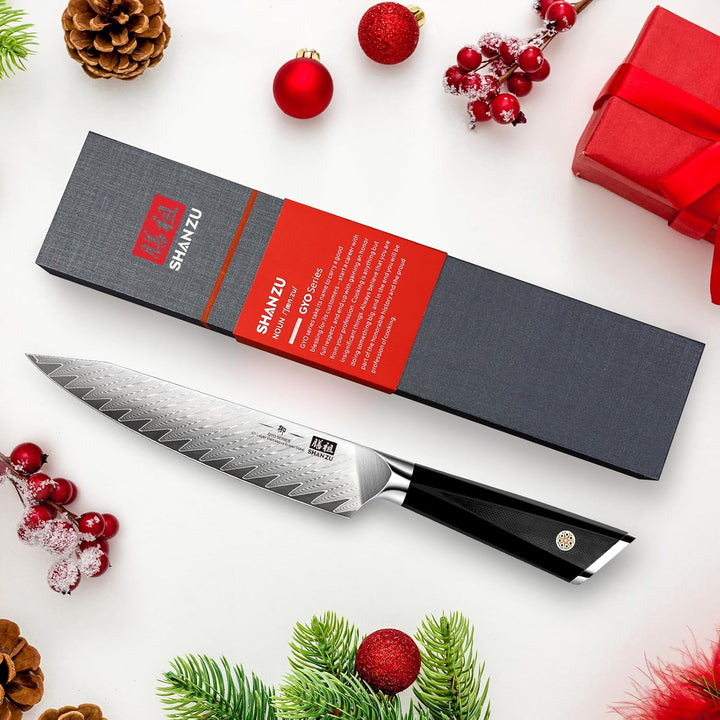 SHAN ZU Kochmesser Allzweckmesser Profi 15cm 67 Schichten Damaststahl Küchenmesser mit G10 Griff - G