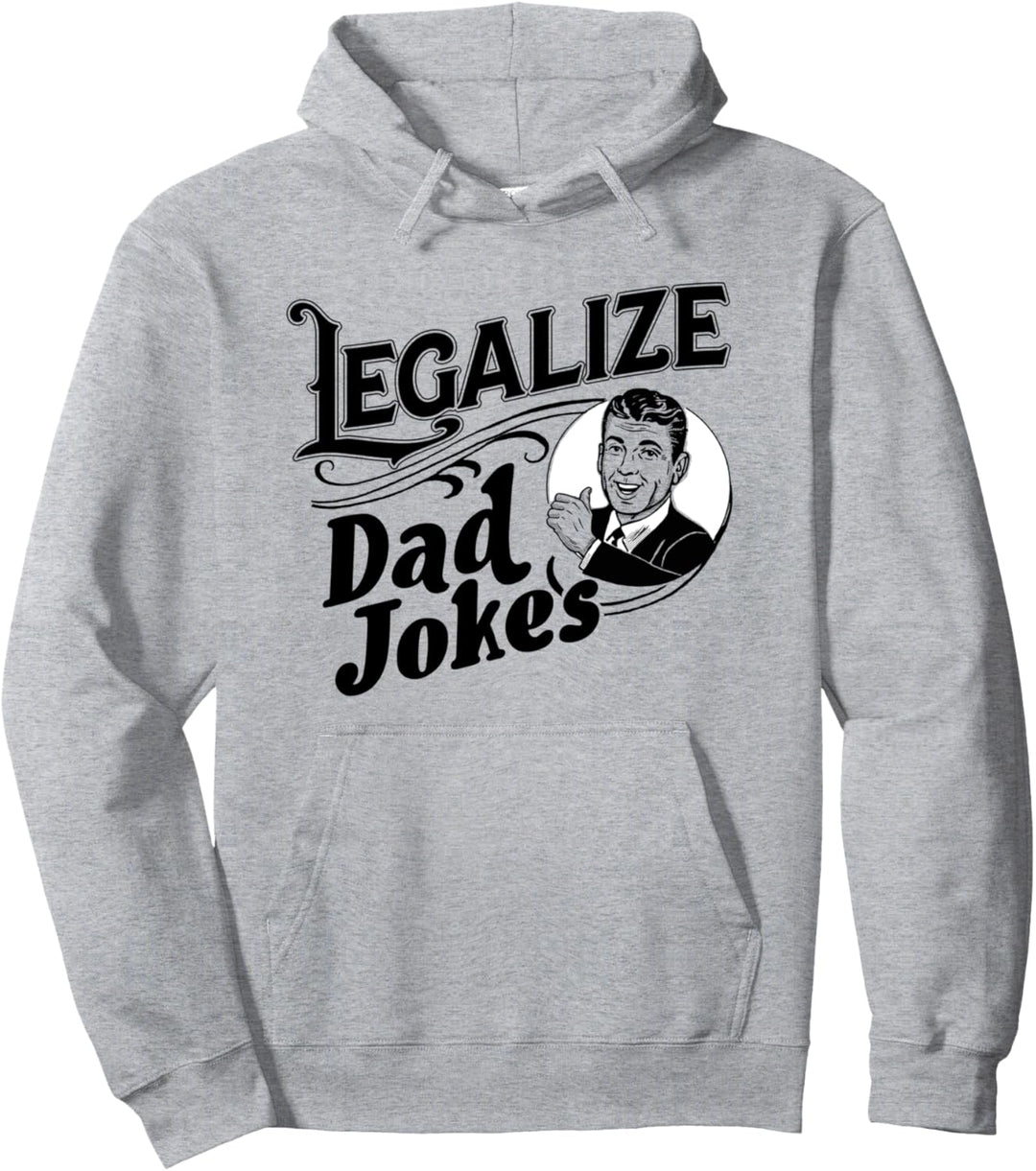 Legalize Dad Jokes! Vintage Funny Retro Comedy Graphic Pullover Hoodie