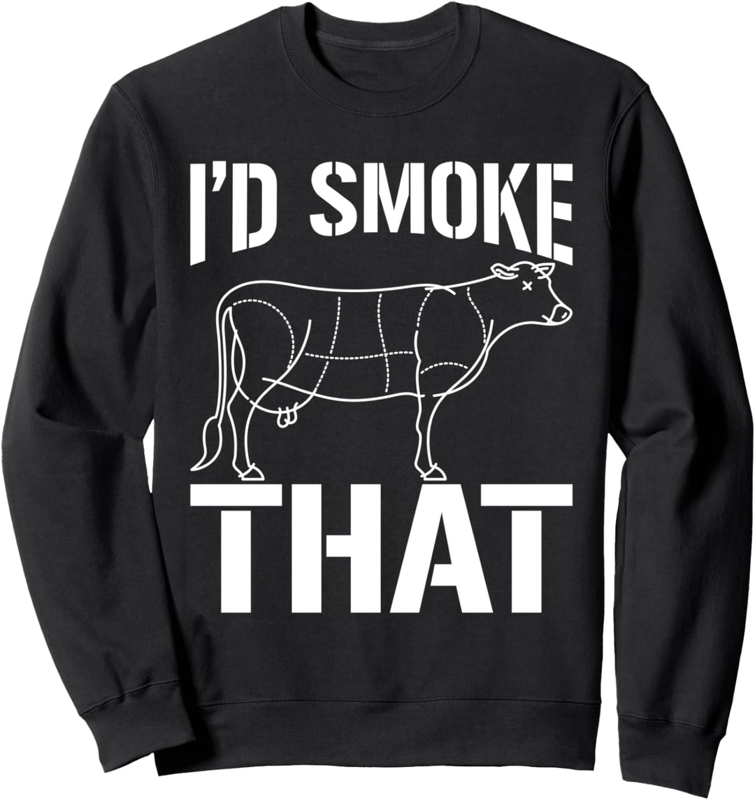 Ich würde das Grillen Rindfleisch BBQ Lustiges Grillmeister Sweatshirt