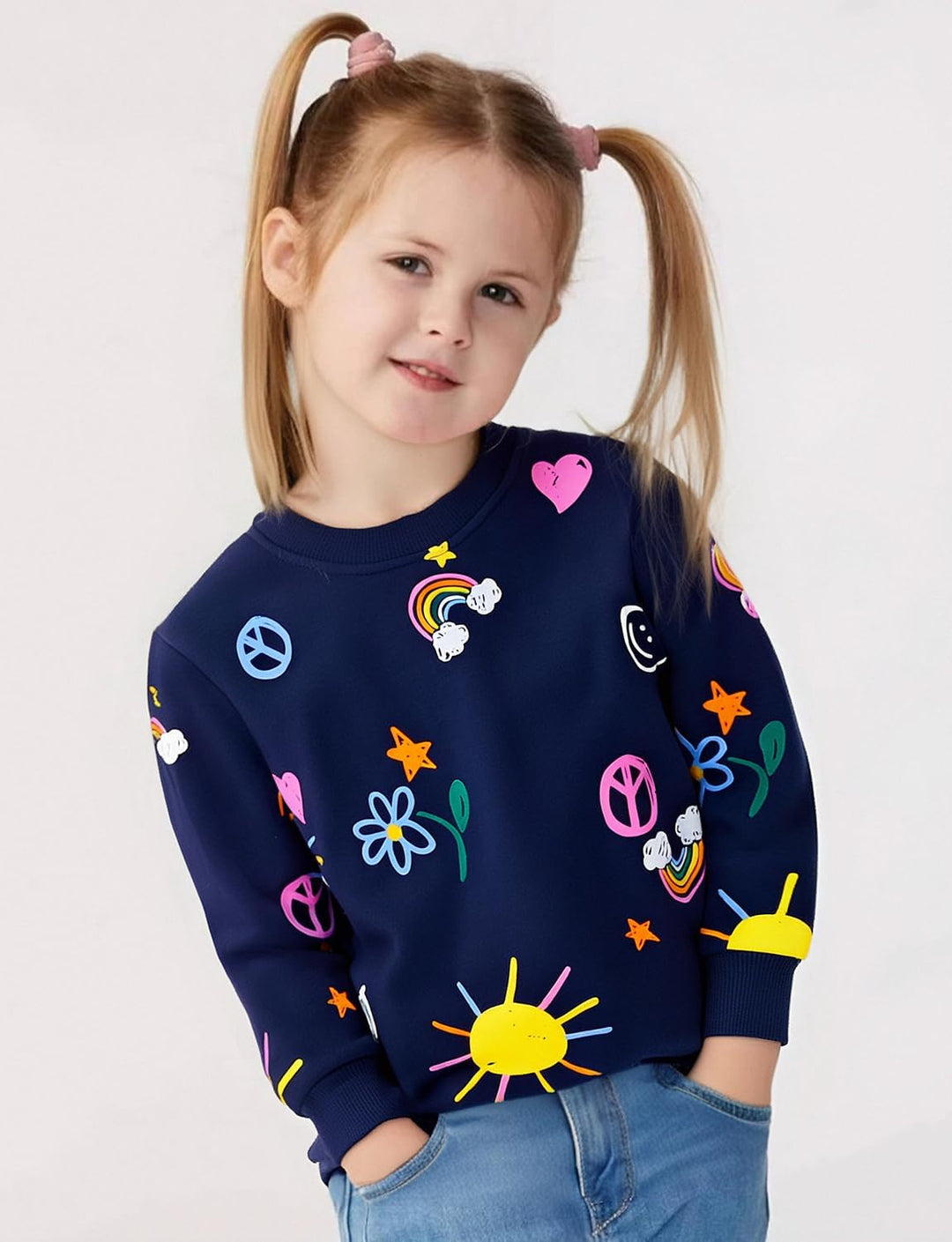 Mädchen Pullover für Kinder Langarmshirt Baumwolle Sweatshirt Winter Kleidung Langarm Tops 1-7 Jahre