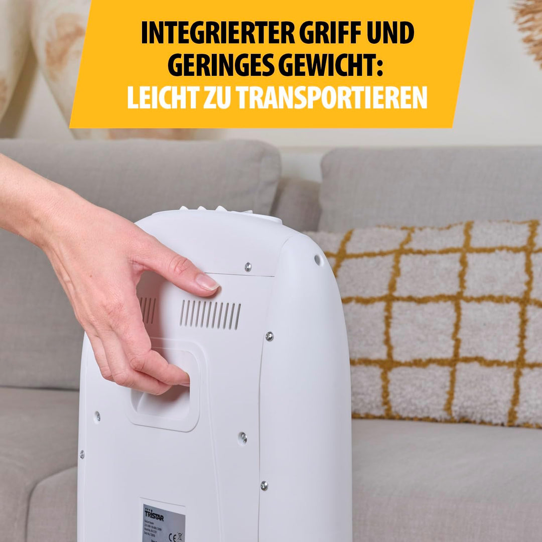 Tristar Heizstrahler KA-5129 – Halogen – 3 Leistungseinstellungen – Oszillierend – max. 1200 W, Weis