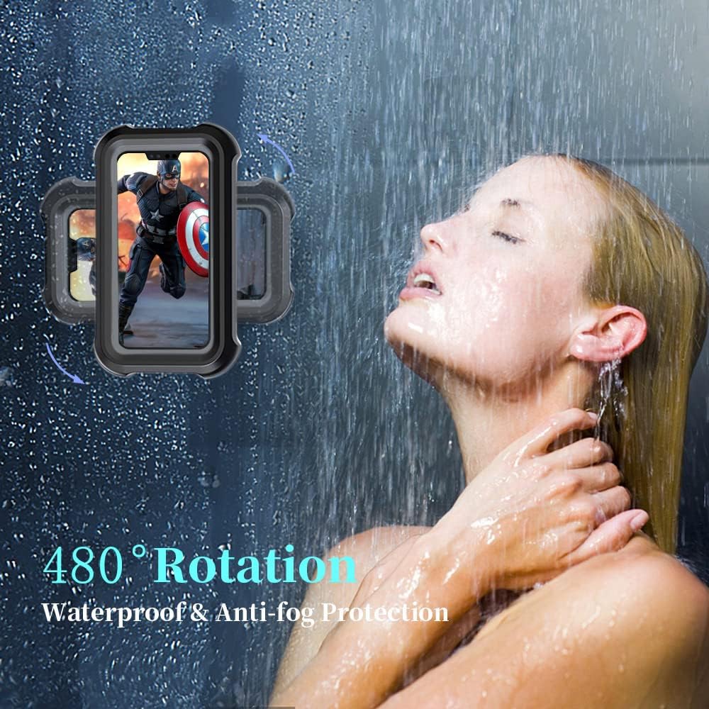 OOLYICO Dusch-Handyhalterung, um 480 ° drehbar, wasserdicht, mit Touchscreen, Duschzubehör, Guardian