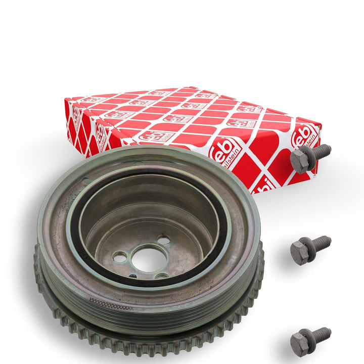 febi bilstein 44813 Riemenscheibe (entkoppelt) für Kurbelwelle, mit Polrad und Schrauben , 1 Stück