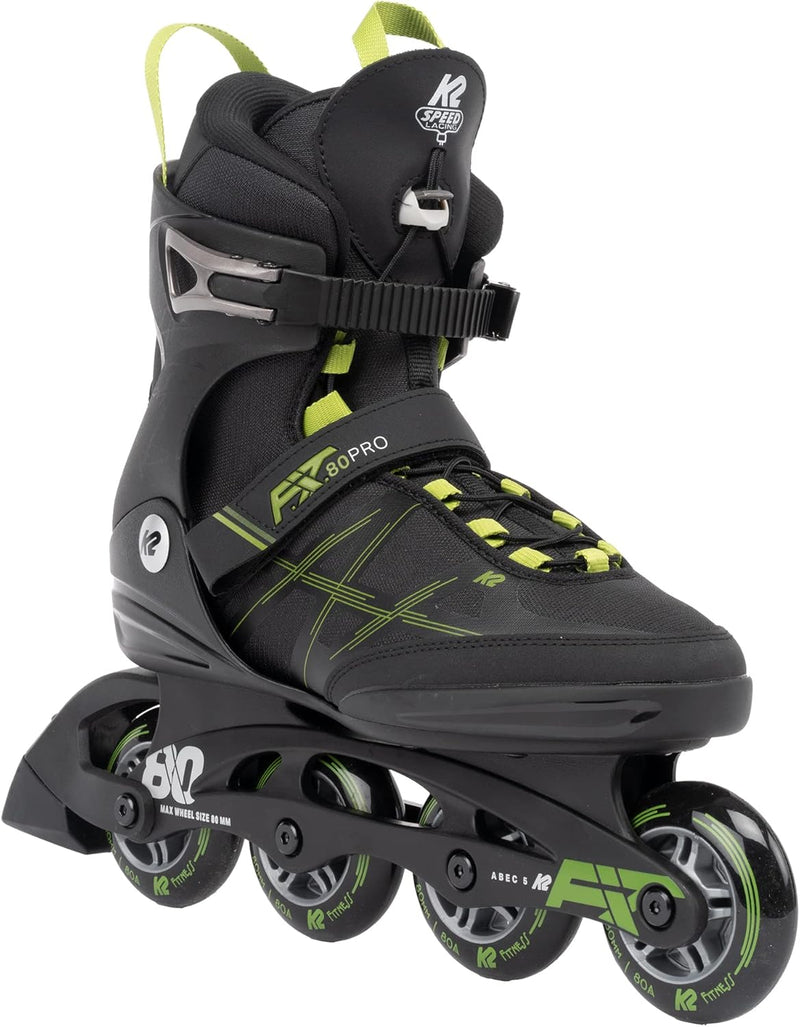 K2 Herren F.i.t. 80 Pro Inline Skates EU: 47 (UK: 11.5 / US: 12.5) black - olive, EU: 47 (UK: 11.5 /