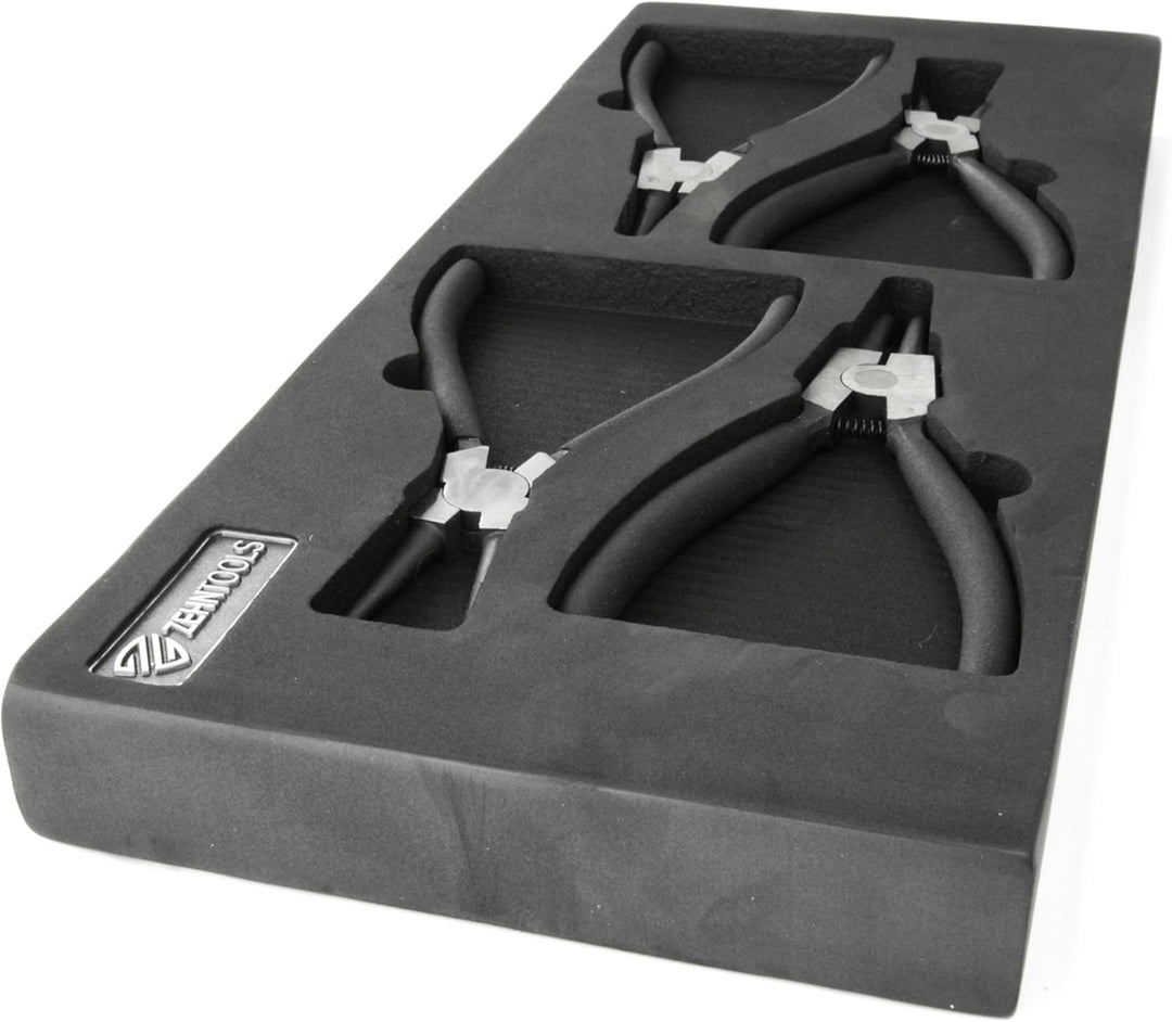 Zehn Tools Sicherungsringzangen-Set in Schaumstoff-Werkzeugkasten, 4-teilig