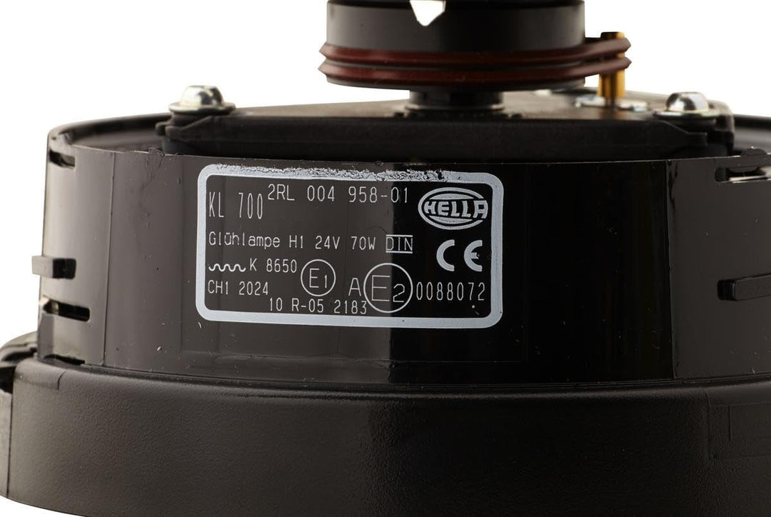 HELLA - Halogen-Rundumkennleuchte - KL 700 - 24V - blau - Anbau/geschraubt - Stecker: Flachstecker -