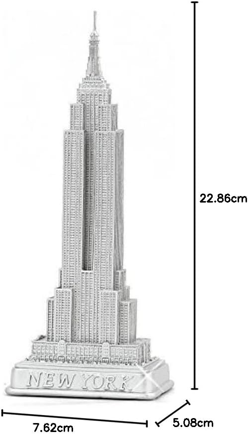 Empire State Building Statue from New York City Silver 23cm NYC Statues Collection
