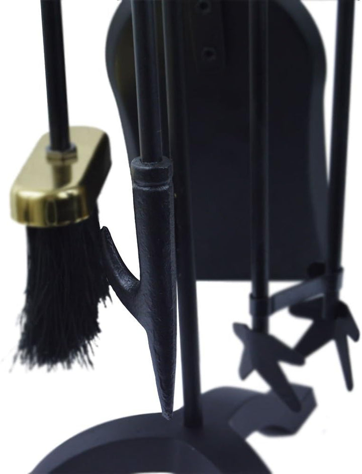 Home Discount 5 Teile Companion Sets - Schwarz & Messing, Schwarz