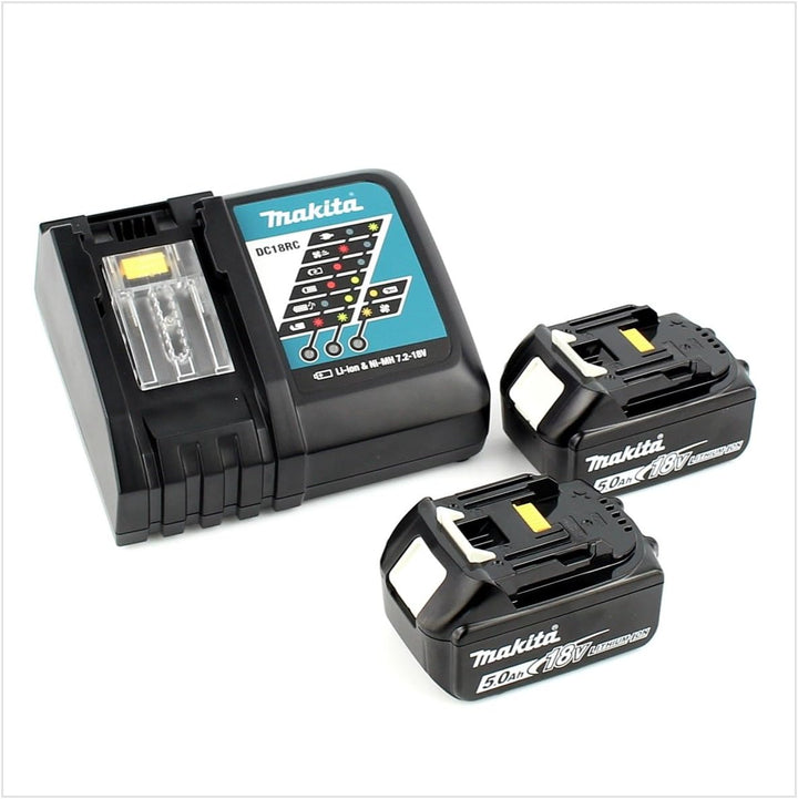 Makita DHP 453 RTJ Akku Schlagbohrschrauber 18V 42Nm + 2x Akkus 5,0Ah+ Ladegerät im Makpac 2