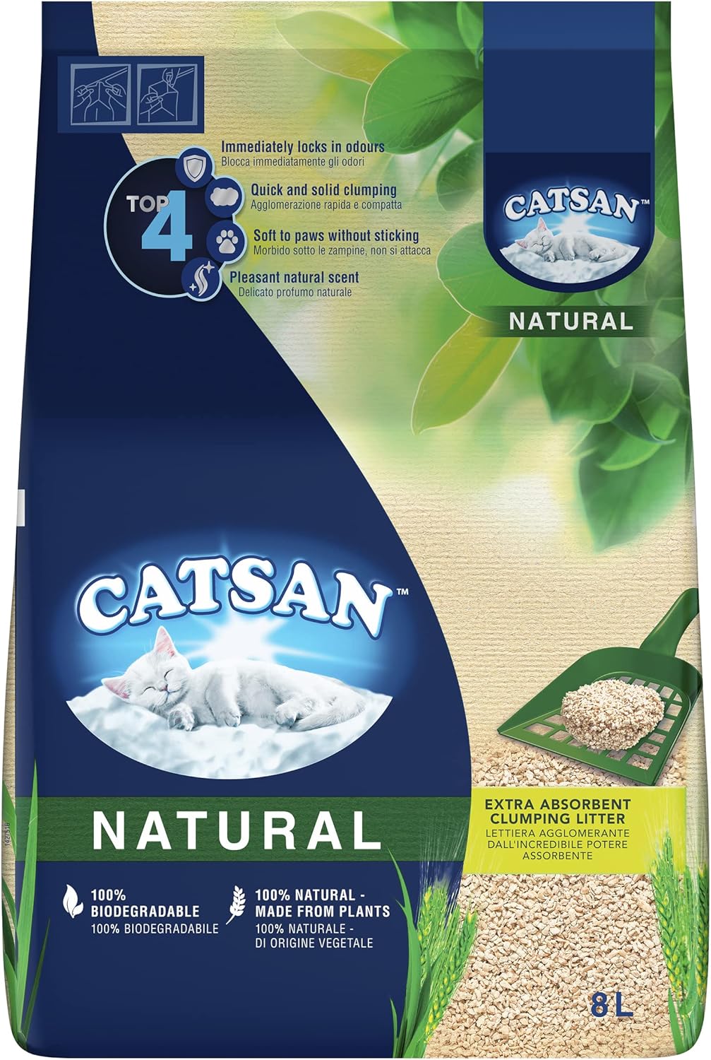 Catsan Katzenstreu Natural 8L - Klumpenstreu 8 Liter, 8 Liter