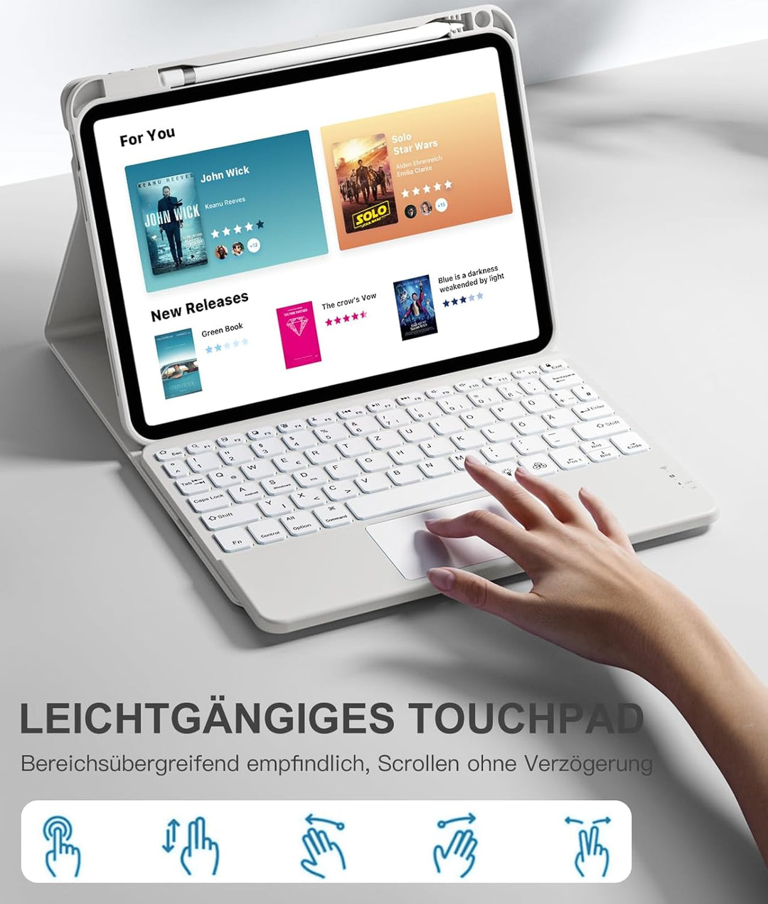 Vobafe Hülle mit Tastatur für iPad 10 Generation 2022, iPad 11 Generation A16 2025, 11/10,9 Zoll, Mu