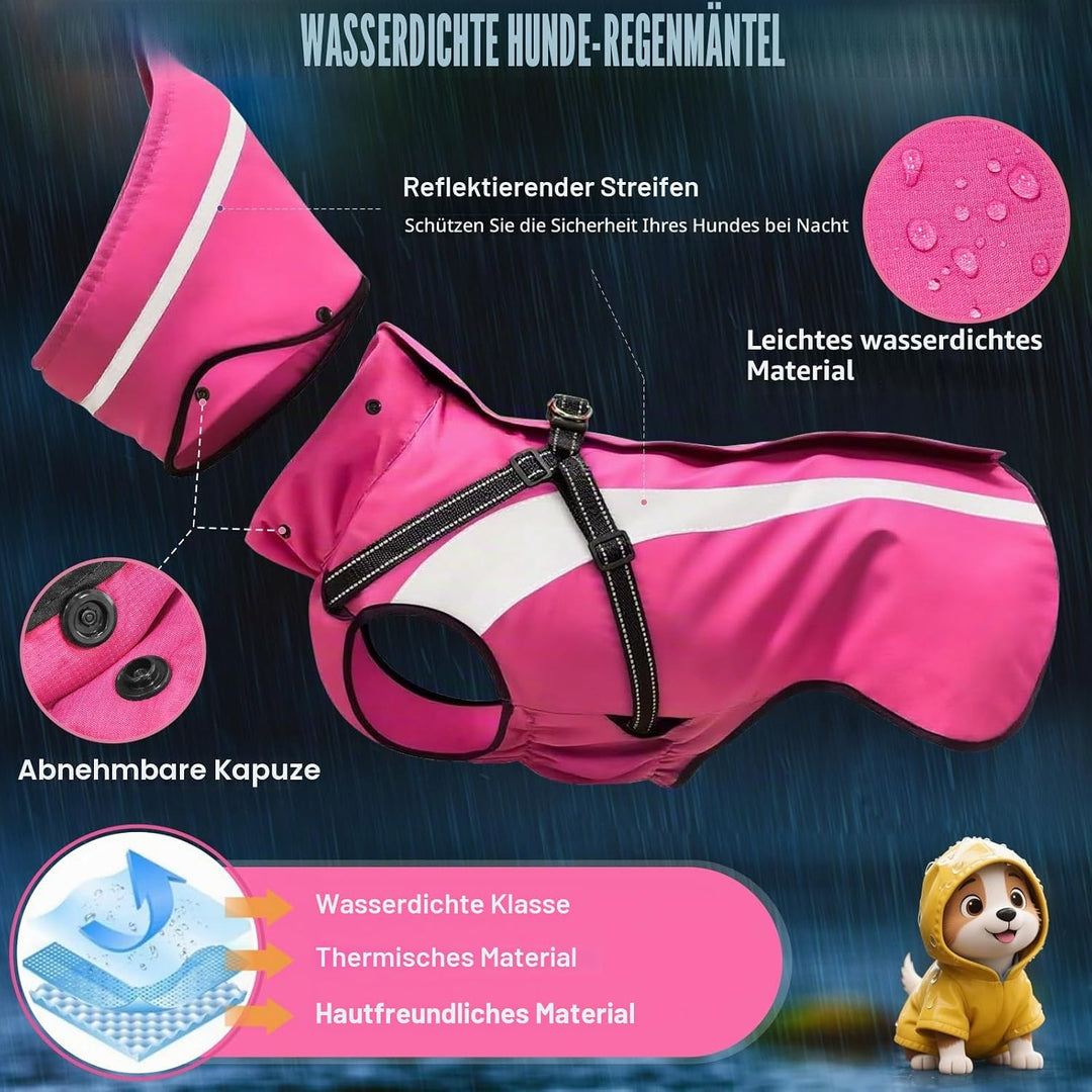 Hund Regenmantel wasserdichte Regenmäntel für Hunde Regenjacken mit Kapuze Haustier Regen Poncho Man