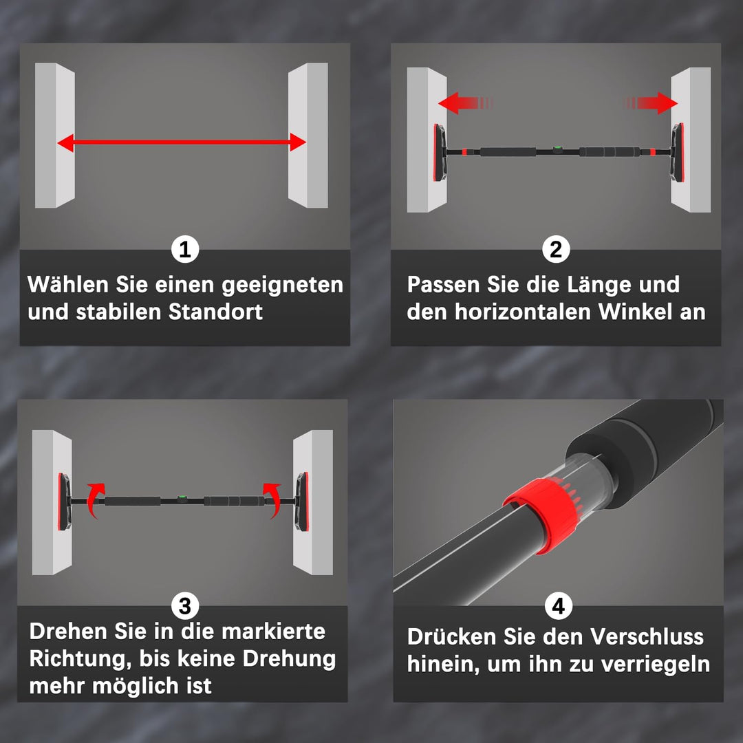 Kapler Klimmzugstange Türrahmen, verstellbare Pull Up Bar, 300kg Tragkraft, inklusive Nivellierinstr
