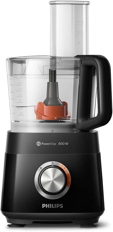 Philips Kompakte Küchenmaschine – 800W, 29 Funktionen, 2.1-Liter-Behälter, PowerChop, Edelstahlkling