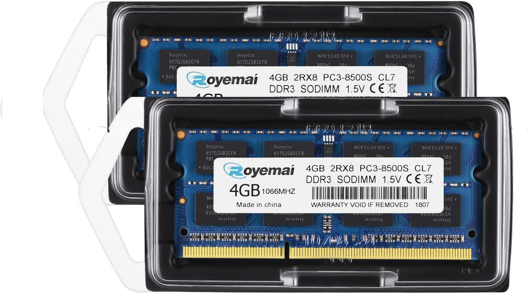 8GB Kit (2x4GB) PC3-8500 DDR3 1066MHz RAM 2Rx8 4GB 204pin SO-DIMM 1.5V CL7 Arbeitsspeicher Upgrade f